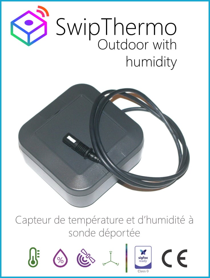 SwipThermo Outdoor with humidity — température et humidité à sonde déportée