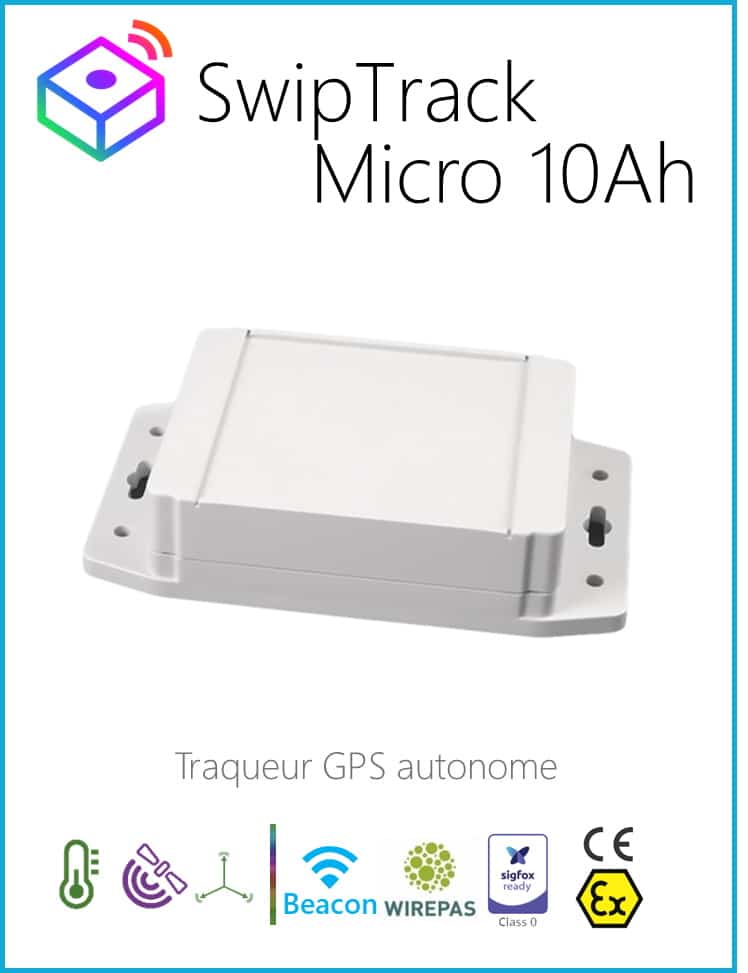 SwipTrack Micro 10Ah — géolocalisation extérieure compacte longue autonomie